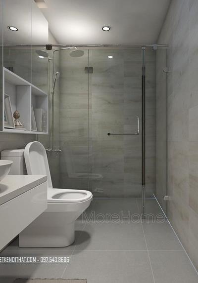  Mẫu Vách tắm kính cửa mở quay 